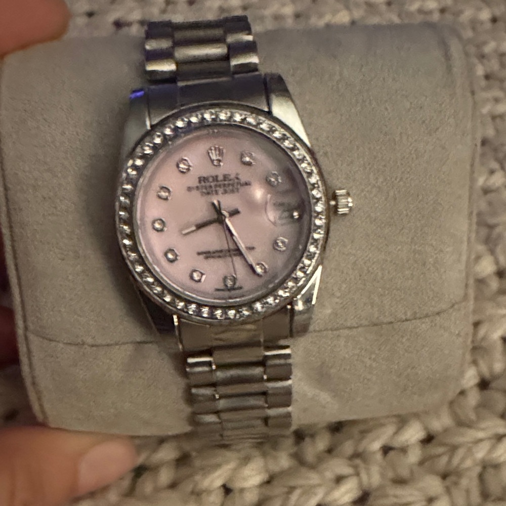 Luxury Silver Women's Watch with Diamond Accents